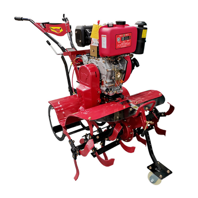 Makkelijke bediening Vierwielaandrijving Dieselmotor Mini Tiller 85 KG Cultivator voor de landbouw