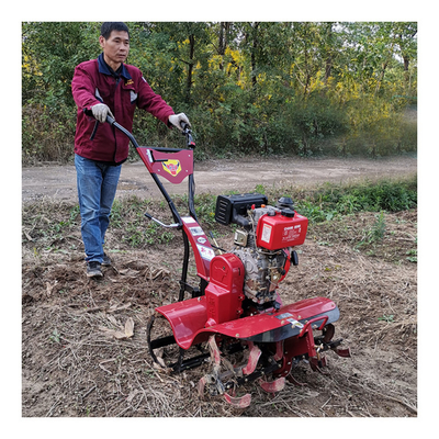 Makkelijke bediening Vierwielaandrijving Dieselmotor Mini Tiller 85 KG Cultivator voor de landbouw