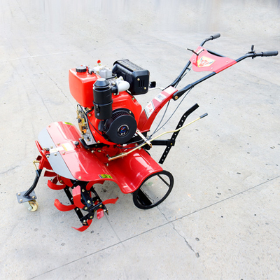 Makkelijke bediening Vierwielaandrijving Dieselmotor Mini Tiller 85 KG Cultivator voor de landbouw