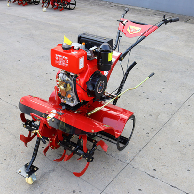 Makkelijke bediening Vierwielaandrijving Dieselmotor Mini Tiller 85 KG Cultivator voor de landbouw