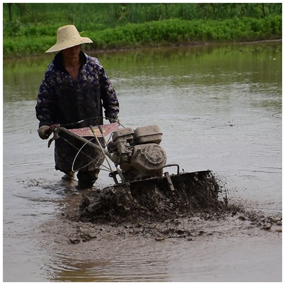 Hoog veiligheidsniveau 4WD Paddy Field Tilling Light 170F Cultivator Topkeuze voor boeren