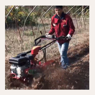 177F Gas-motor vierwielaandrijving Mini Power Tiller Cultivator voor landbouw en tuin