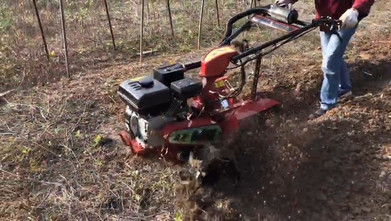 70 cm werkwijdte Compact 177F benzinemotor met vierwielaandrijving Mini Tiller Cultivator