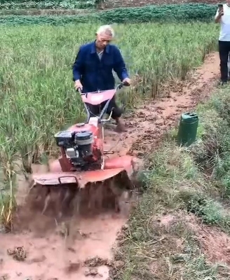 Krachtige 4 kW benzinemotor cultivator met nieuwste versnellingsbak en vier wielen