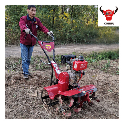 Hoge veiligheidsniveaus Handpush Short Model Mini Rotary Tiller voor landbouwgereedschappen