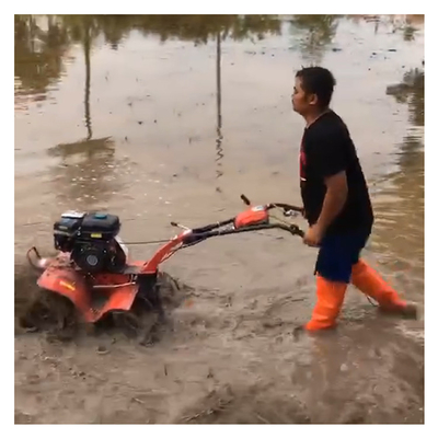Sterke, duurzame 170F vierwielaandrijving Mini Power Tiller Cultivator voor zowel rijstvelden als droog land