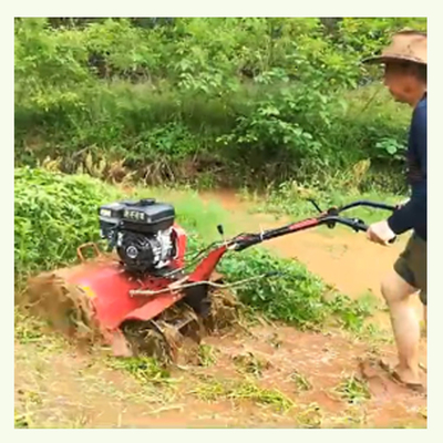Sterke, duurzame 170F vierwielaandrijving Mini Power Tiller Cultivator voor zowel rijstvelden als droog land