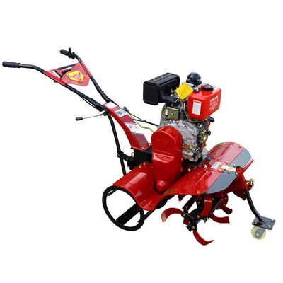 186F Dieselmotor met vierwielaandrijving Mini Power Tiller Cultivator voor efficiëntie van boerderijen
