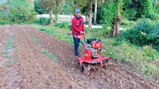 186F Dieselmotor met vierwielaandrijving Mini Power Tiller Cultivator voor efficiëntie van boerderijen