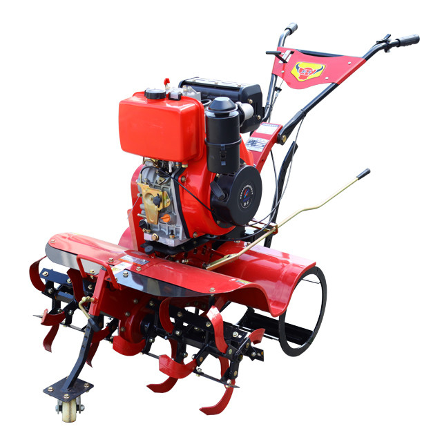 Makkelijke bediening Vierwielaandrijving Dieselmotor Mini Tiller 85 KG Cultivator voor de landbouw