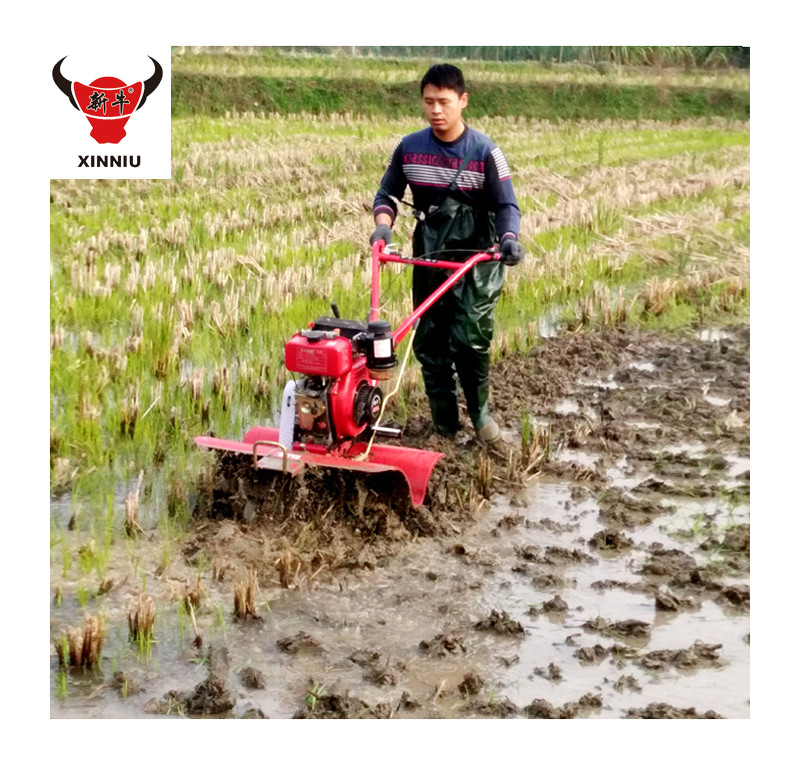 Hoge veiligheidsniveaus Handpush Short Model Mini Rotary Tiller voor landbouwgereedschappen